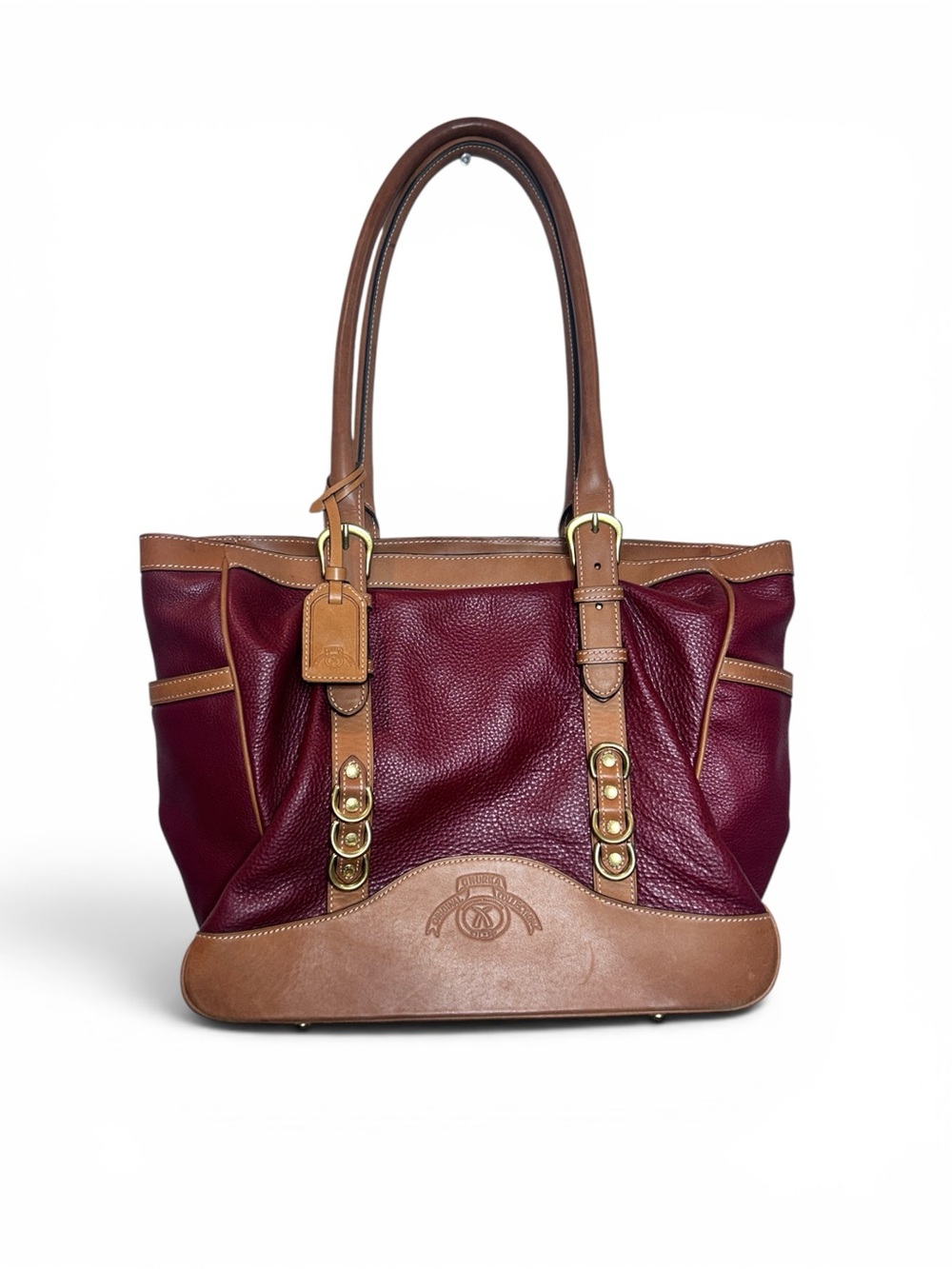 Ghurka Original Heritage D-Ring Tote in burgundy